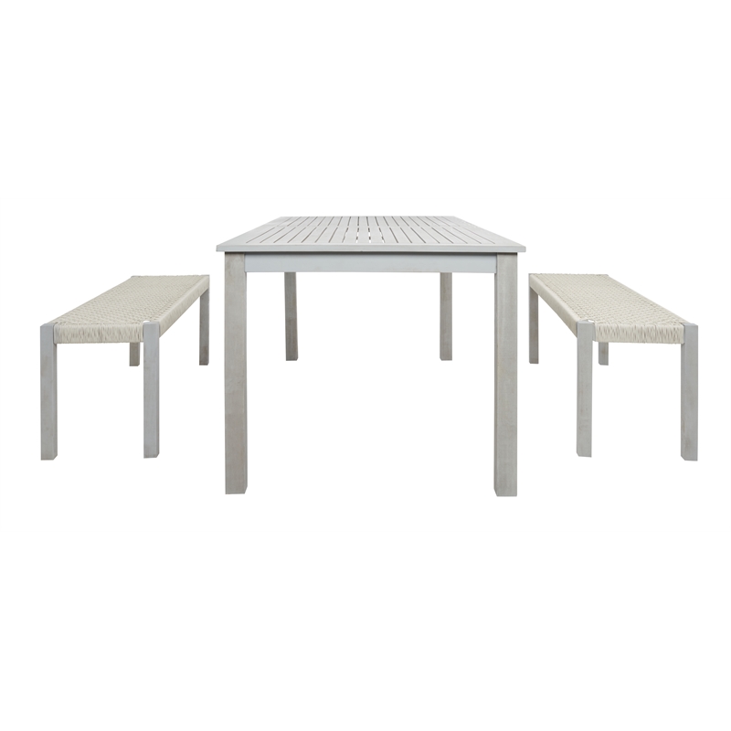 Safavieh Aquina Wood and Fabric Dining Set in Gray / Gray