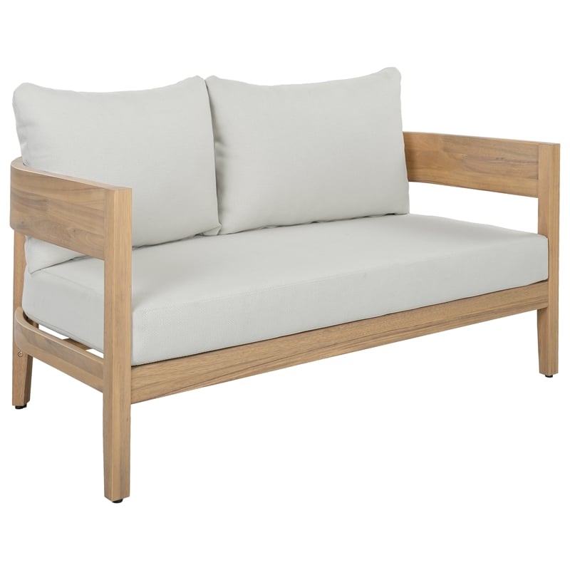 Safavieh Theo Wood Bench and Table in Oak / Ivory