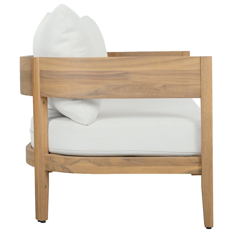 Safavieh Theo Wood Bench and Table in Oak / Ivory