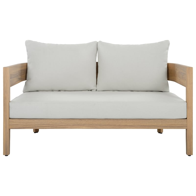 Safavieh Theo Wood Bench and Table in Oak / Ivory