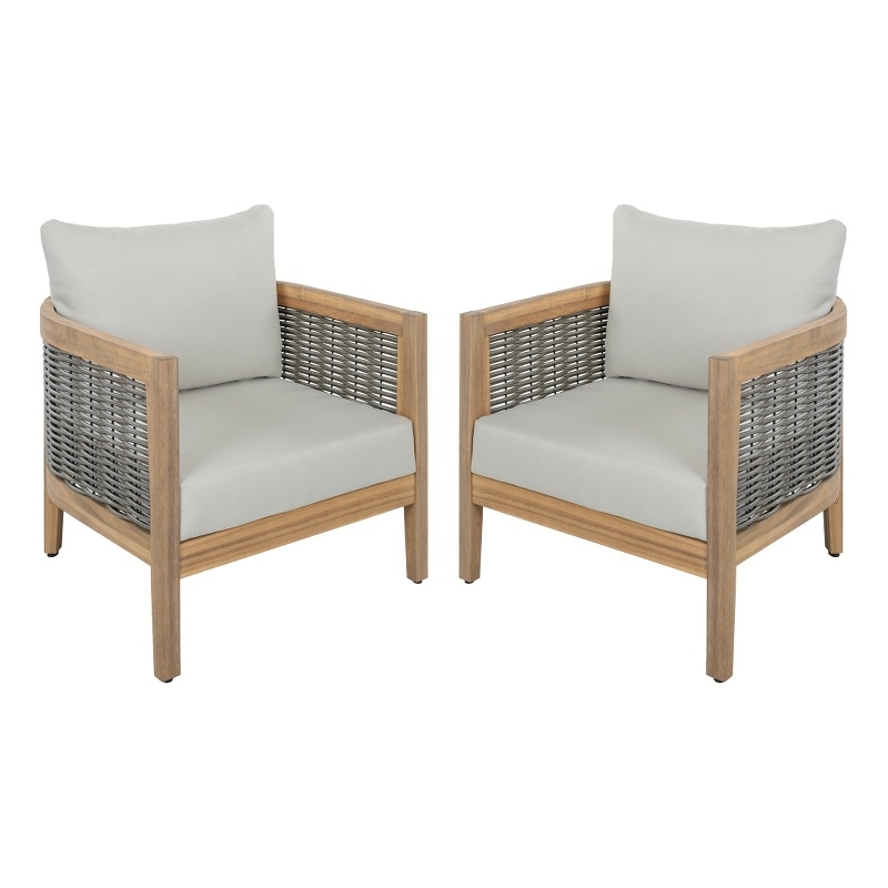 Safavieh Amanda Wood Chair Set Of 2 in Oak / Ivory