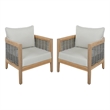Safavieh Amanda Wood Chair Set Of 2 in Oak / Ivory