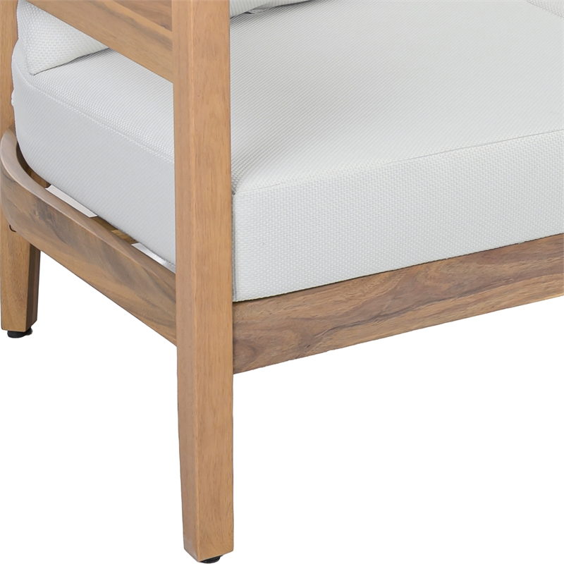 Safavieh Theo Wood  3 Seater Sofa in Oak / Ivory