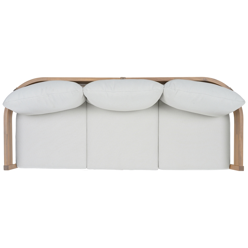 Safavieh Theo Wood  3 Seater Sofa in Oak / Ivory