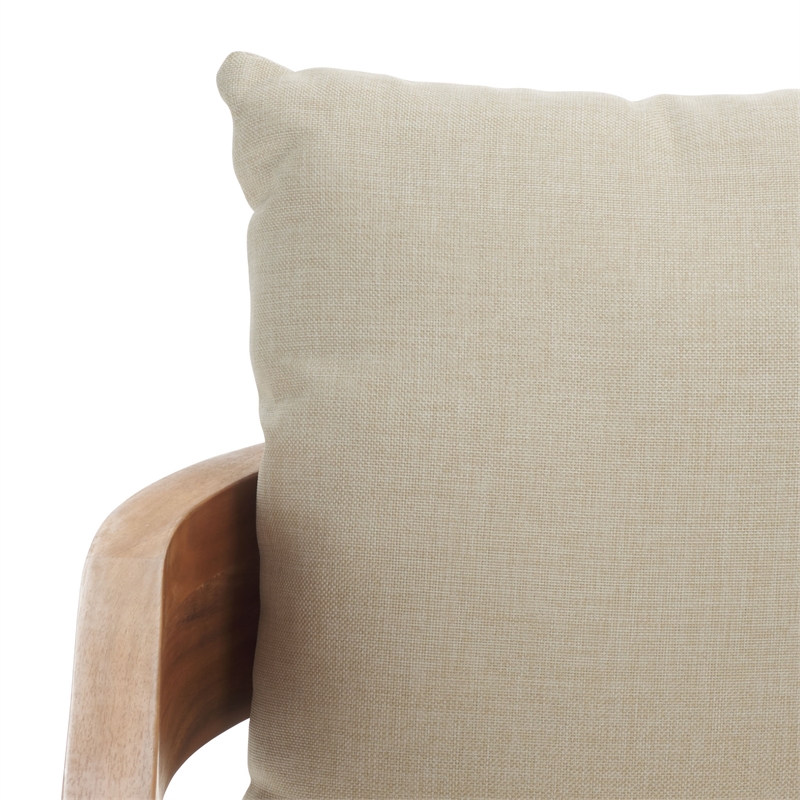 Safavieh Kento Wood Armchair Set of 2 in Natural / Taupe
