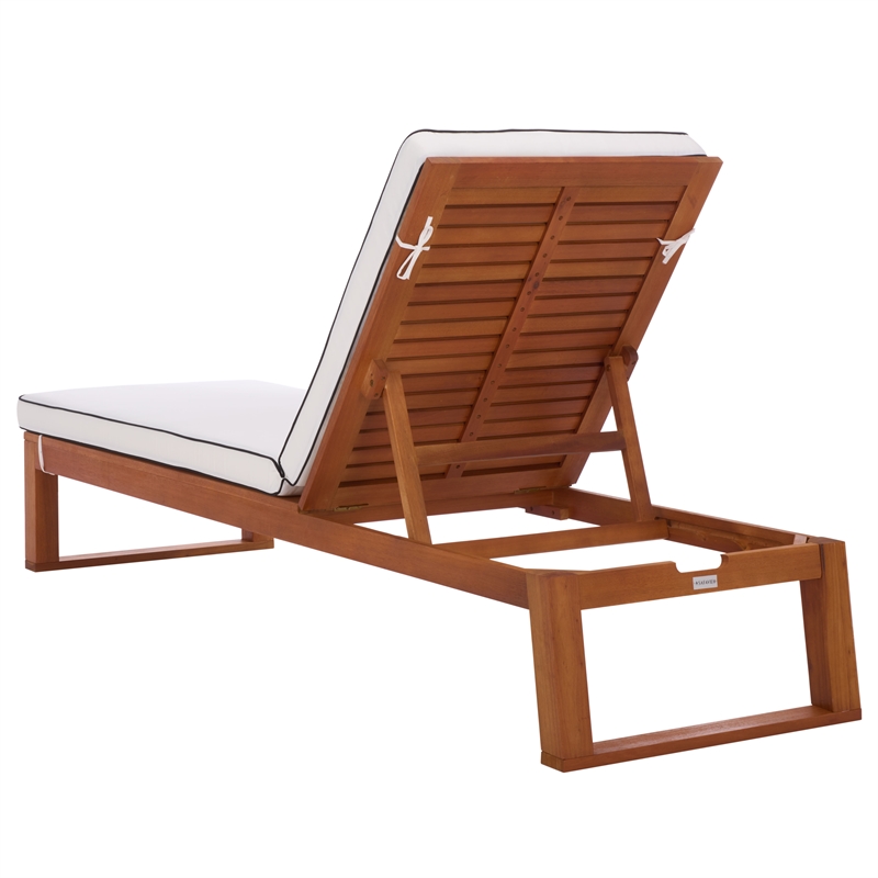 Safavieh Sophie Wood Lounger in Natural / Beige
