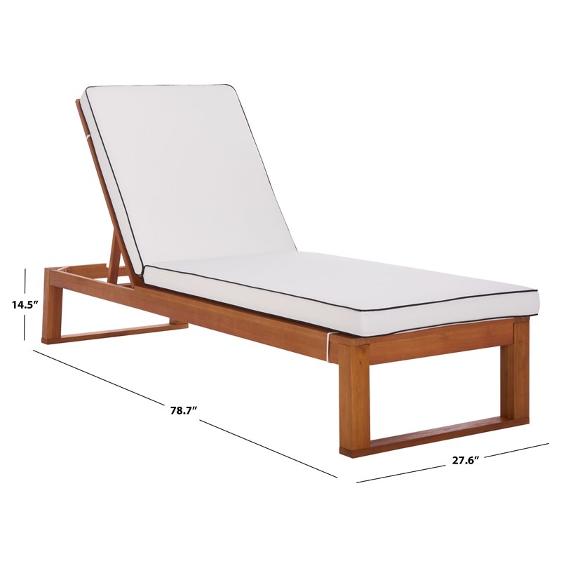 Safavieh Sophie Wood Lounger in Natural / Beige