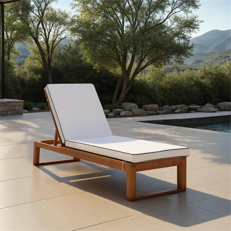 Safavieh Sophie Wood Lounger in Natural / Beige