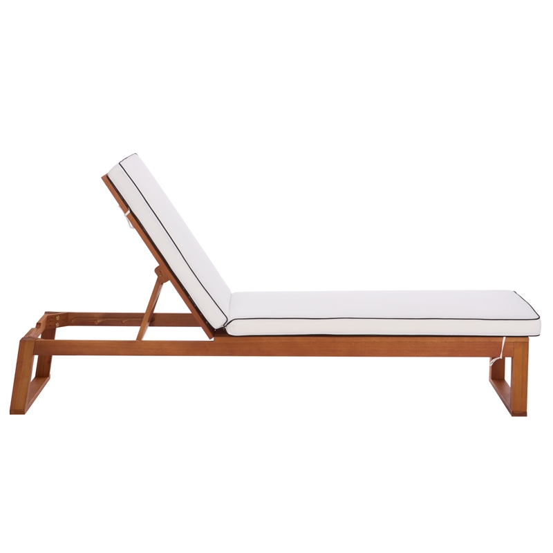 Safavieh Sophie Wood Lounger in Natural / Beige