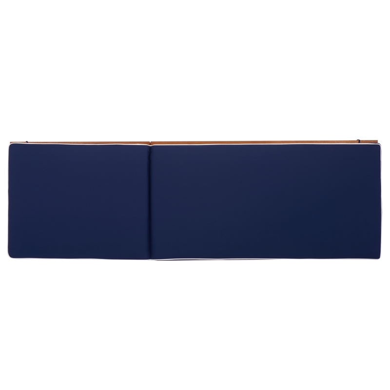 Safavieh Sophie Wood Lounger in Natural / Navy