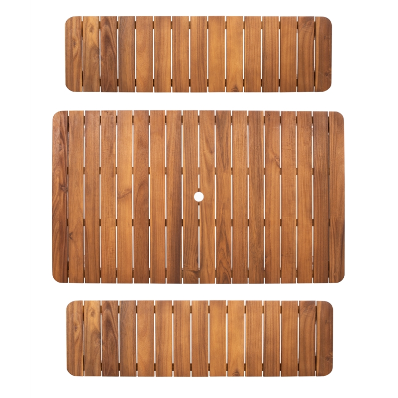 Safavieh Europa Wood and Fabric Dining Set in Natural