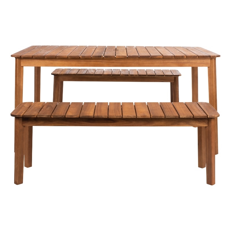 Safavieh Europa Wood and Fabric Dining Set in Natural