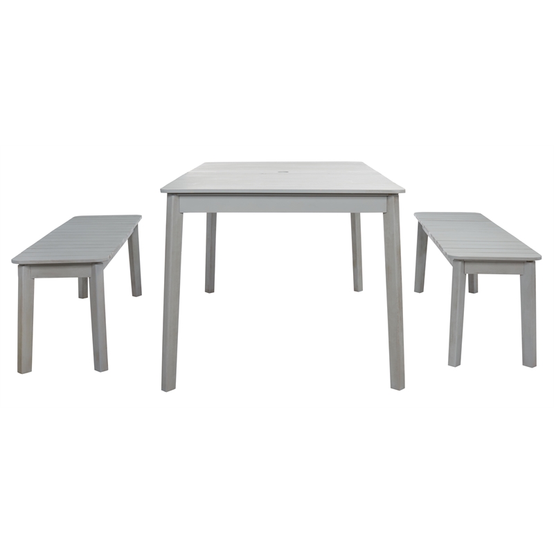 Safavieh Europa Wood and Fabric Dining Set in Gray