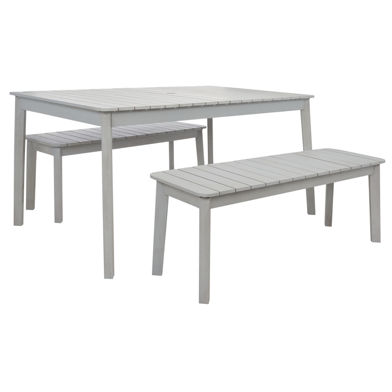 Safavieh Europa Wood and Fabric Dining Set in Gray