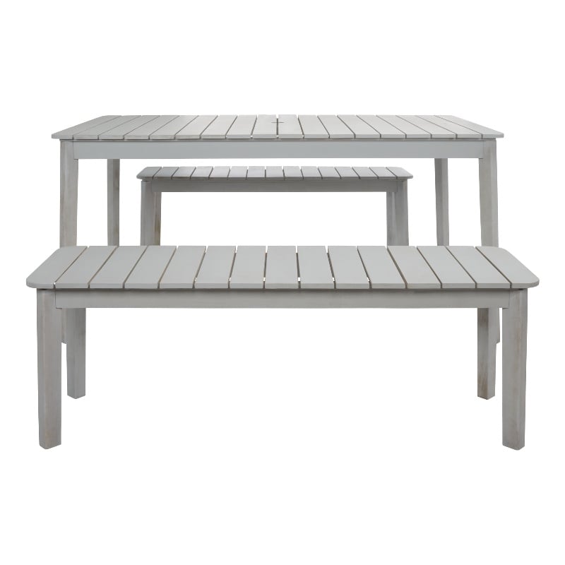 Safavieh Europa Wood and Fabric Dining Set in Gray