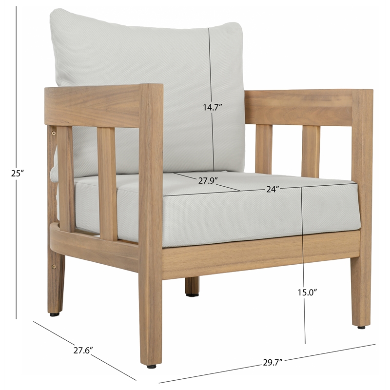Safavieh Owen Wood Chair Set of 2 in Oak / Ivory