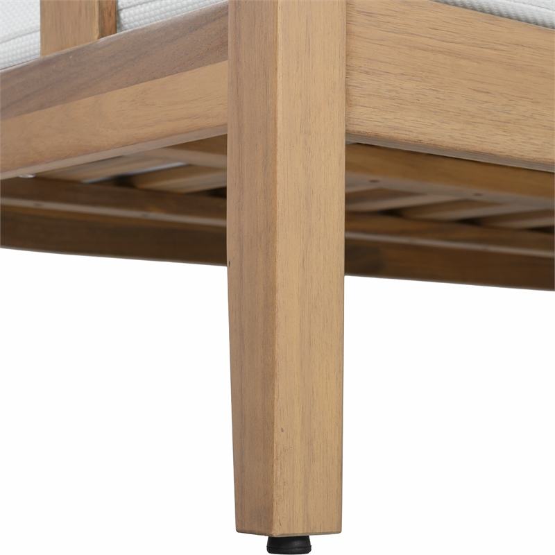Safavieh Owen Wood Bench + Table  in Oak / Ivory