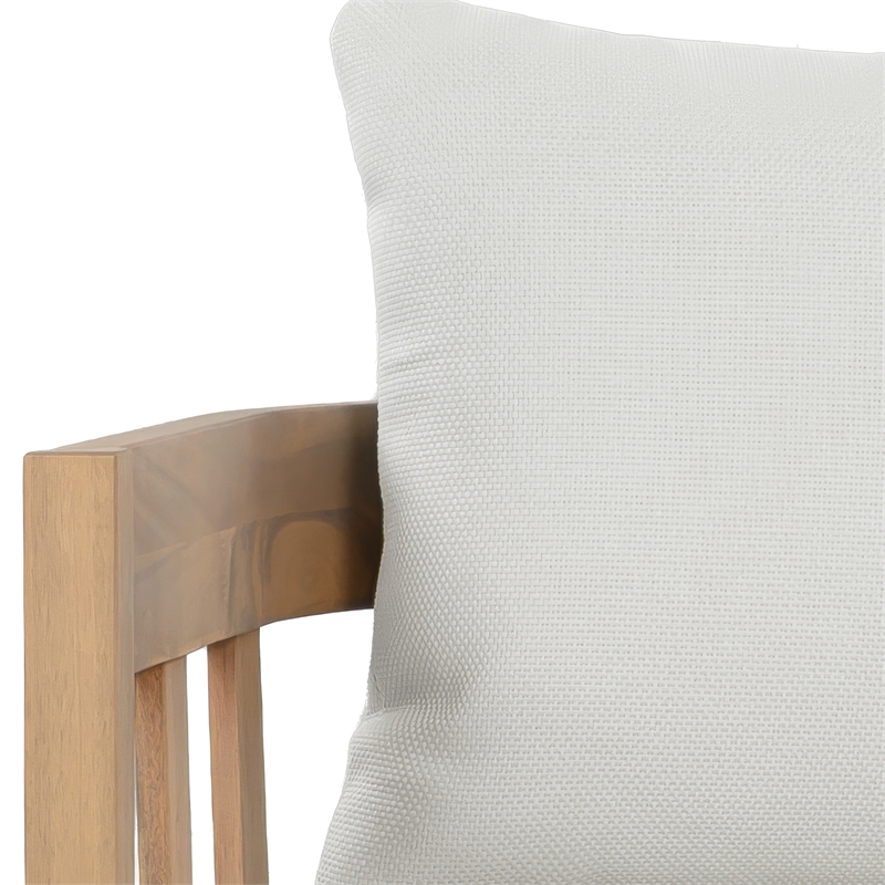 Safavieh Owen Wood Bench + Table  in Oak / Ivory