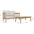 Safavieh Owen Wood Bench + Table  in Oak / Ivory