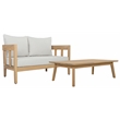 Safavieh Owen Wood Bench + Table  in Oak / Ivory