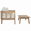 Safavieh Owen Wood Bench + Table  in Oak / Ivory