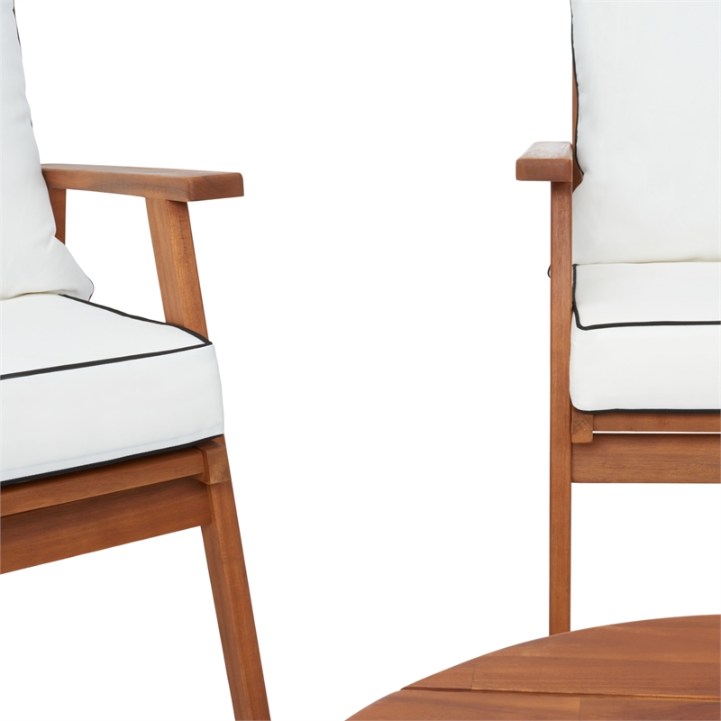Safavieh Deacon 4 Pc Wood Living Set in Natural / Beige