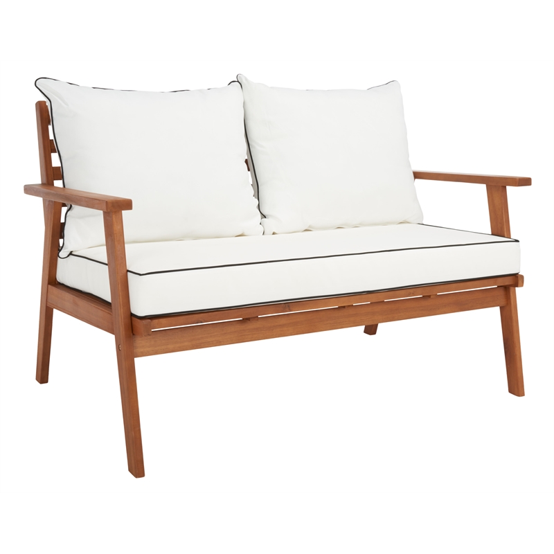 Safavieh Deacon 4 Pc Wood Living Set in Natural / Beige