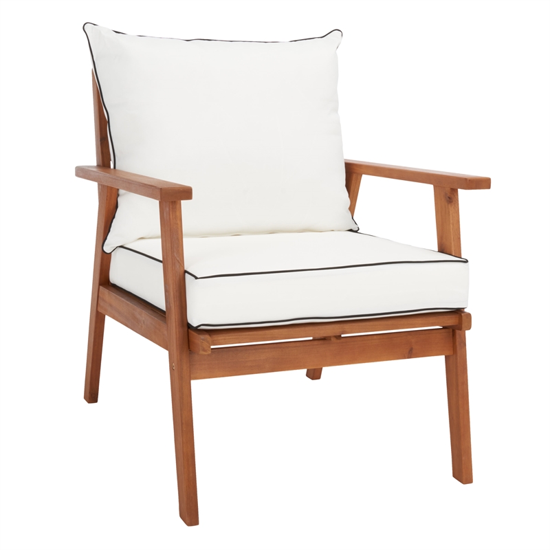 Safavieh Deacon 4 Pc Wood Living Set in Natural / Beige