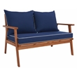 Safavieh Deacon 4 Pc Wood Living Set in Natural / Navy