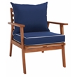 Safavieh Deacon 4 Pc Wood Living Set in Natural / Navy