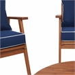 Safavieh Deacon 4 Pc Wood Living Set in Natural / Navy
