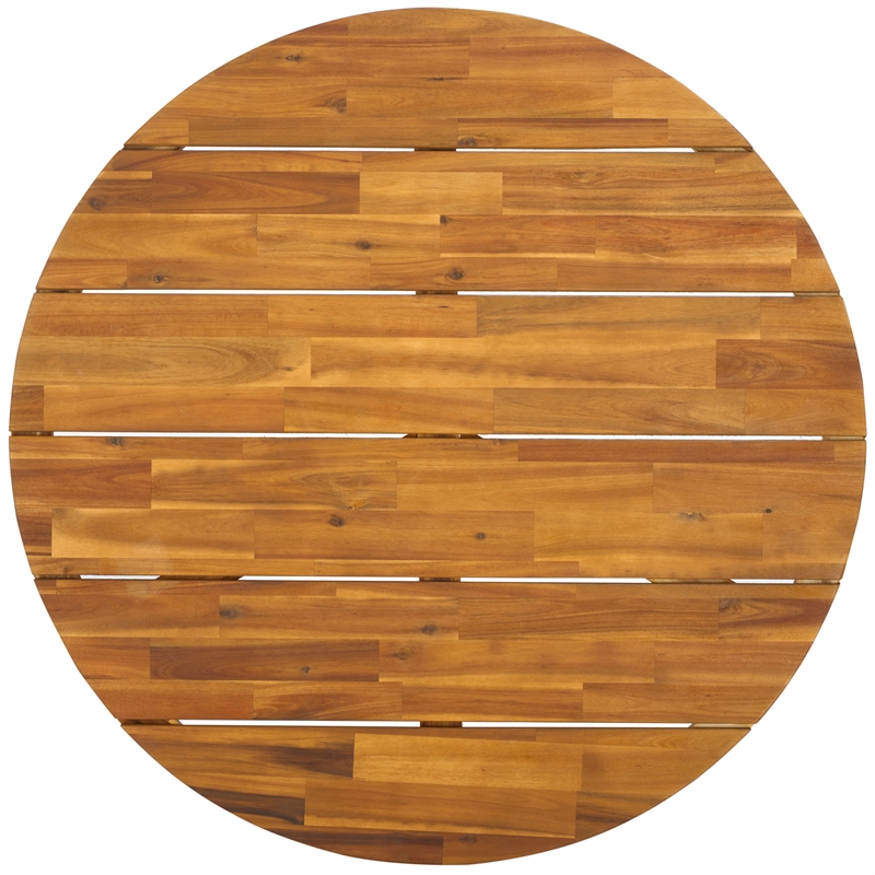 Safavieh Leo Round Wood Coffee Table 3 Legs in Natural / White