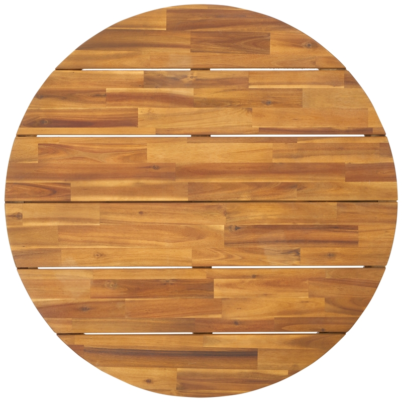 Safavieh Leo Round Wood Coffee Table 4 Legs in Natural / Black