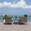 Safavieh Aboka 4Pc Wicker and Rattan Living Set in Gray / Brown / White