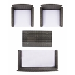 Safavieh Aboka 4Pc Wicker and Rattan Living Set in Gray / Brown / White