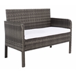 Safavieh Aboka 4Pc Wicker and Rattan Living Set in Gray / Brown / White