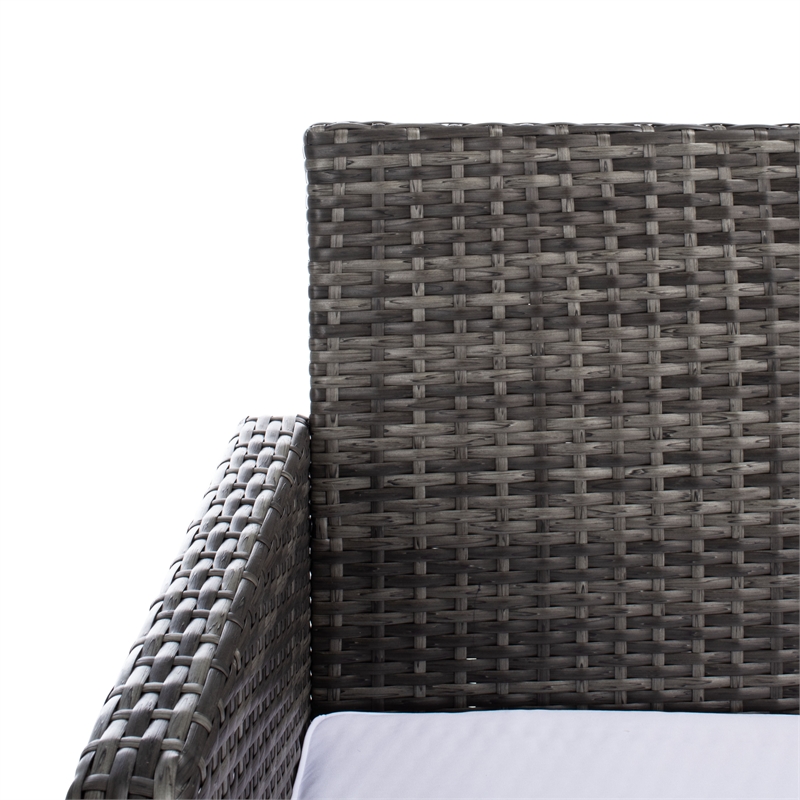 Safavieh Aboka 4Pc Wicker and Rattan Living Set in Gray / Brown / White