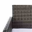 Safavieh Aboka 4Pc Wicker and Rattan Living Set in Gray / Brown / White