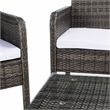 Safavieh Aboka 4Pc Wicker and Rattan Living Set in Gray / Brown / White