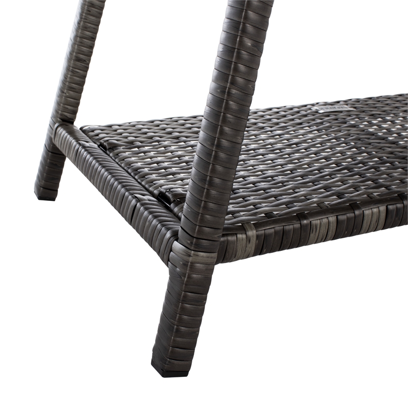 Safavieh Aboka 4Pc Wicker and Rattan Living Set in Gray / Brown / White