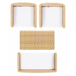 Safavieh Aboka 4Pc Wicker and Rattan Living Set in Natural / White