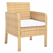 Safavieh Aboka 4Pc Wicker and Rattan Living Set in Natural / White