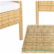 Safavieh Aboka 4Pc Wicker and Rattan Living Set in Natural / White