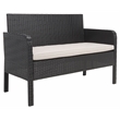 Safavieh Aboka 4Pc Wicker and Rattan Living Set in Black / Light Gray