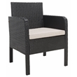 Safavieh Aboka 4Pc Wicker and Rattan Living Set in Black / Light Gray