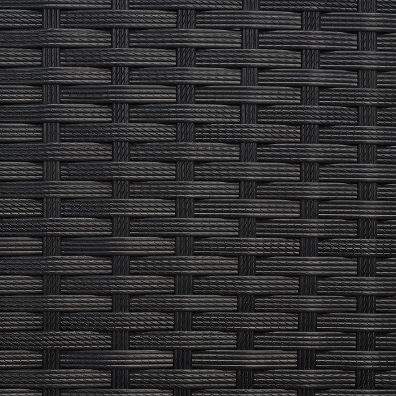 Safavieh Aboka 4Pc Wicker and Rattan Living Set in Black / Light Gray
