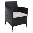 Safavieh Bandele 4Pc Wicker and Rattan Living Set in Black / Light Gray