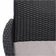 Safavieh Bandele 4Pc Wicker and Rattan Living Set in Black / Light Gray