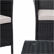 Safavieh Bandele 4Pc Wicker and Rattan Living Set in Black / Light Gray