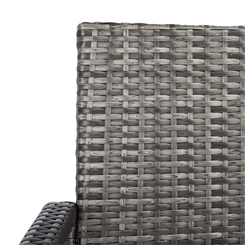 Safavieh Bassey 4Pc Wicker and Rattan Living Set in Gray / Brown / White